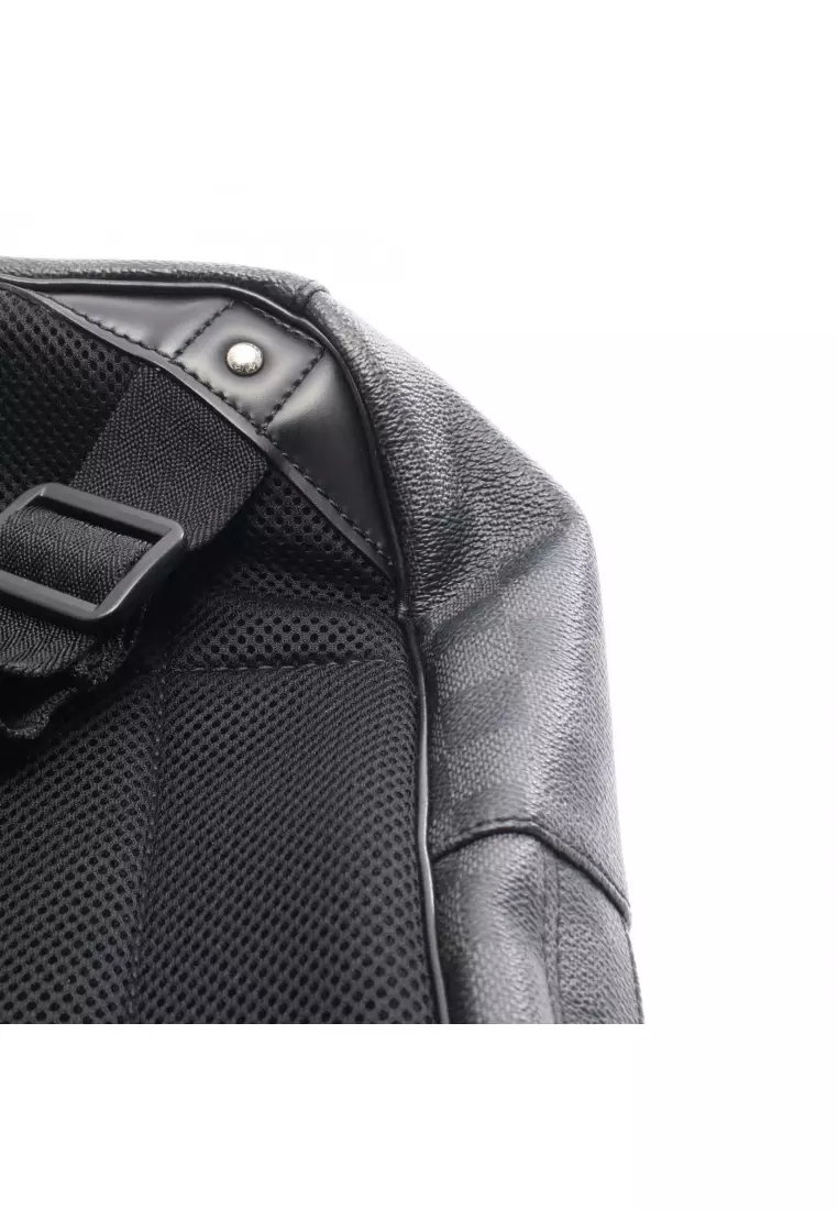 Pre-Loved Louis Vuitton Michael Damier Graphite Backpack rucksack PVC leather black