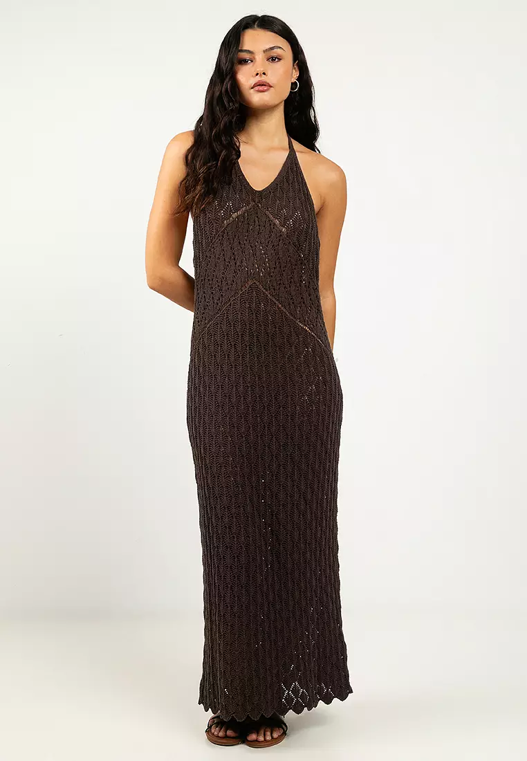 maxi dress with tail Women's Diagonal Striped Mermaid Tail Maxi Dress