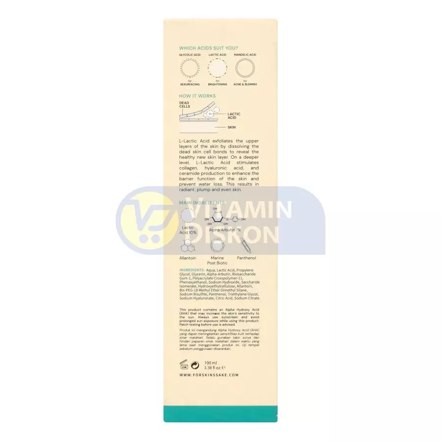 FOR SKIN'S SAKE FSS LACTIC ACID GEL 10% WITH ALPHA