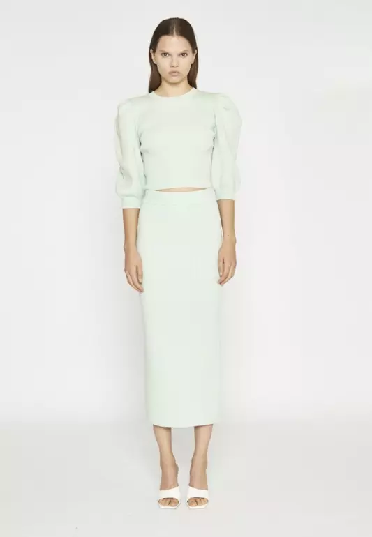 Mint Ribbed Crop Jumper