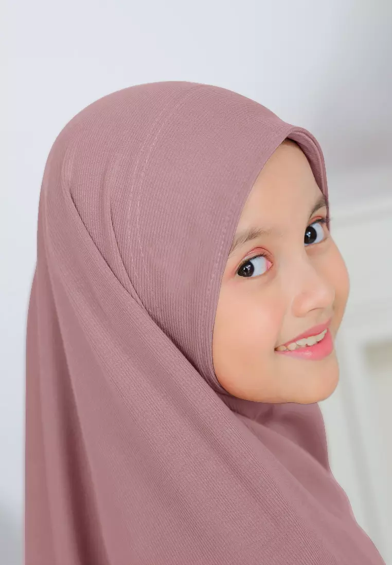 Cotton Bee - Miley Knit Bergo | Hijab Instan Anak - Deep Blush