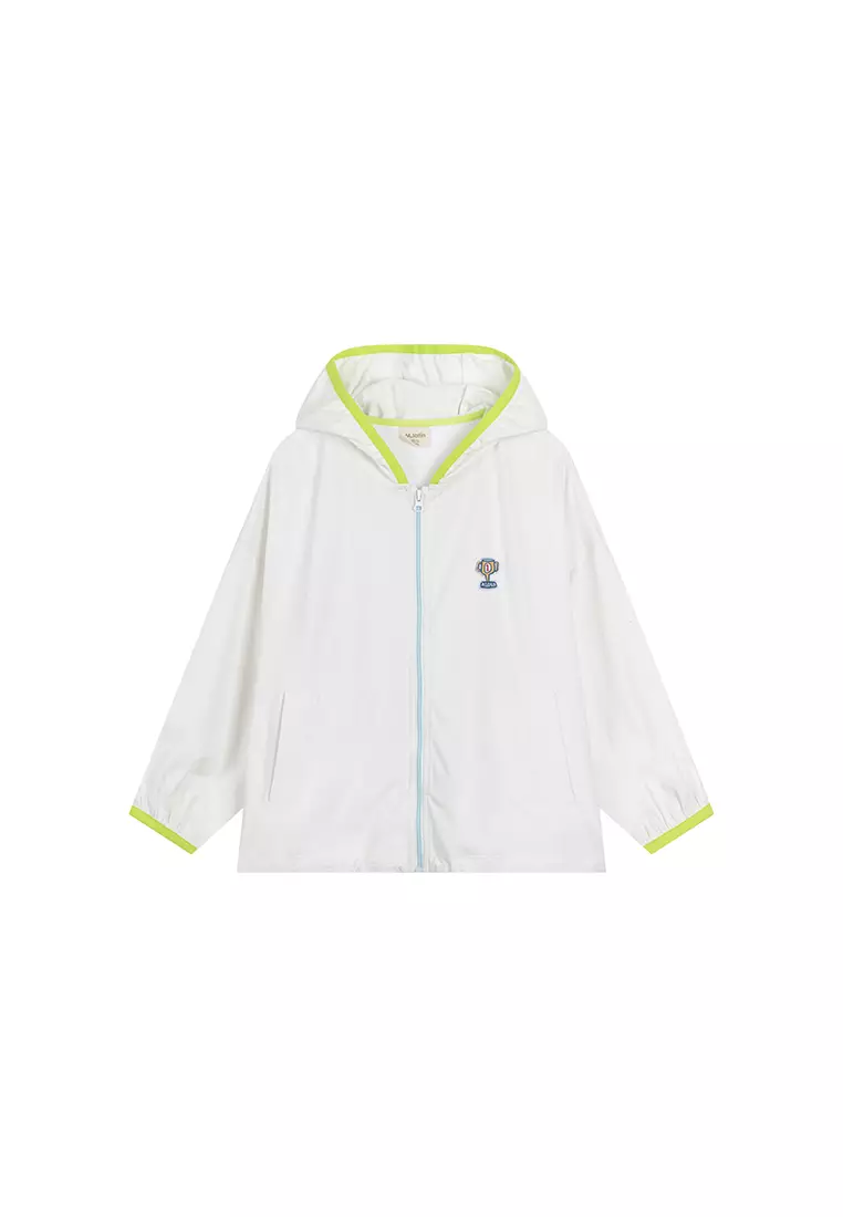 女大童防晒衣外套拼接透气网纱撞色防晒服