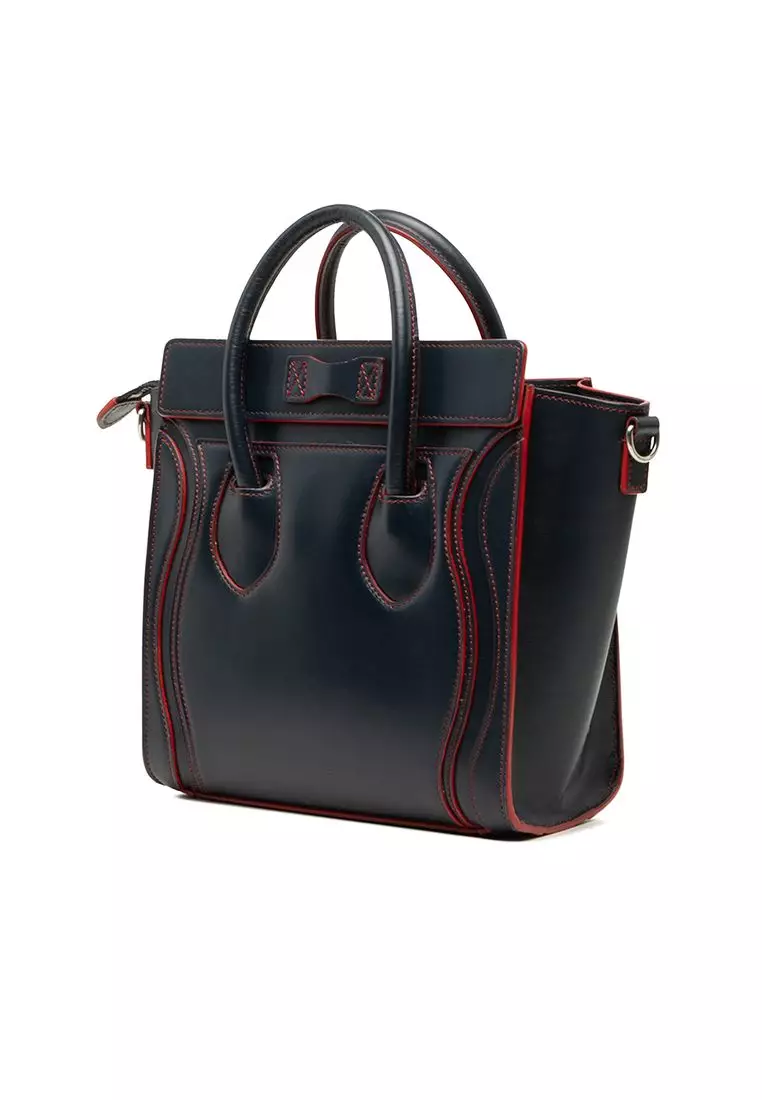 Pre-Loved Celine Nano Bicolor Smooth Calfskin Luggage Tote