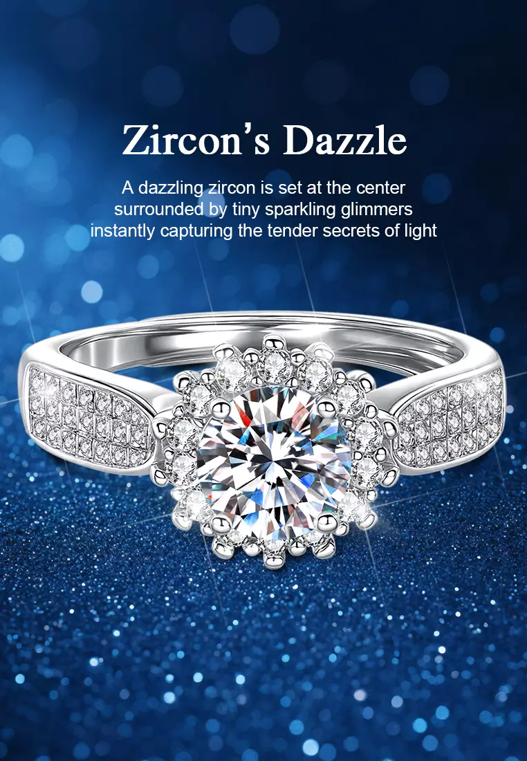 Cincin Wanita Berlian Fashion Elegan Perhiasan Cewek Original Free Size Cincin Tunangan Hadiah