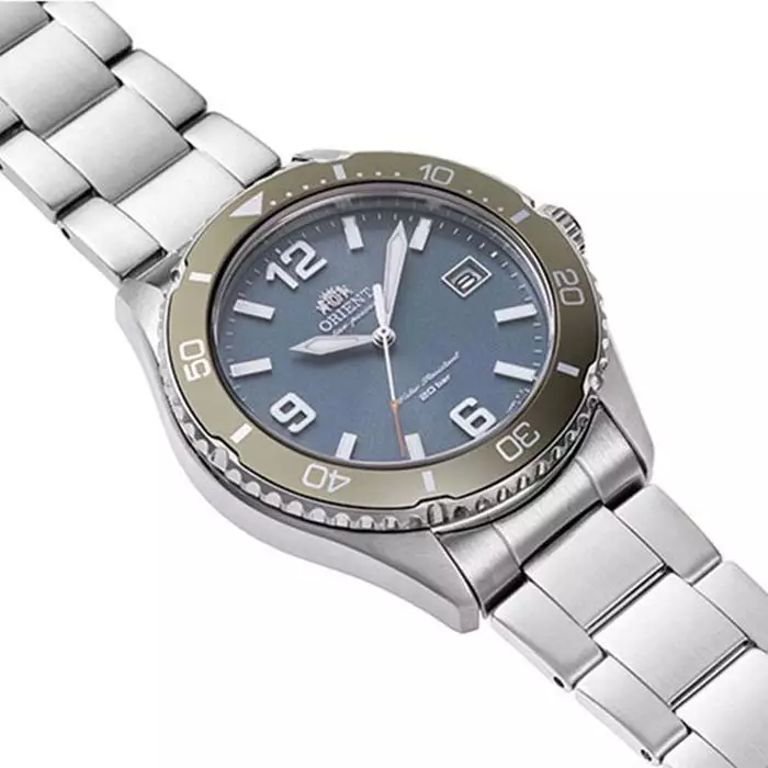 Orient RA-WJ0002L10B Biru Rantai Silver Solar Cowok