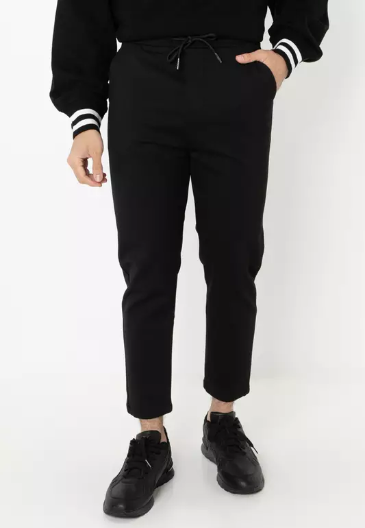 Ponte Cropped Elastic Pants