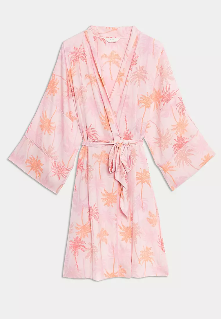 Dream Satin Printed Kimono Wrap