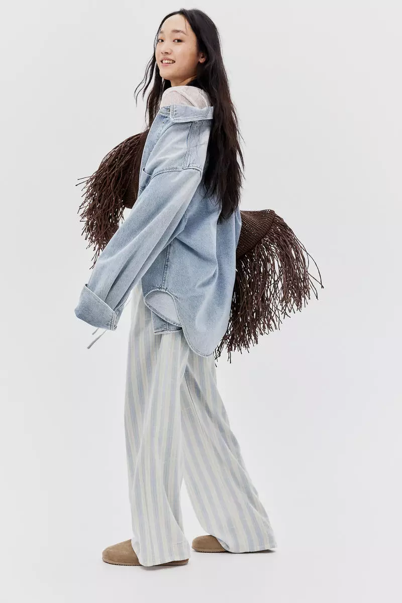 Straight drawstring trousers