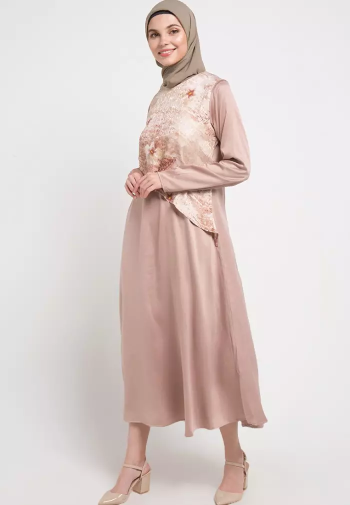 Haley Maxi Dress In Brown Print