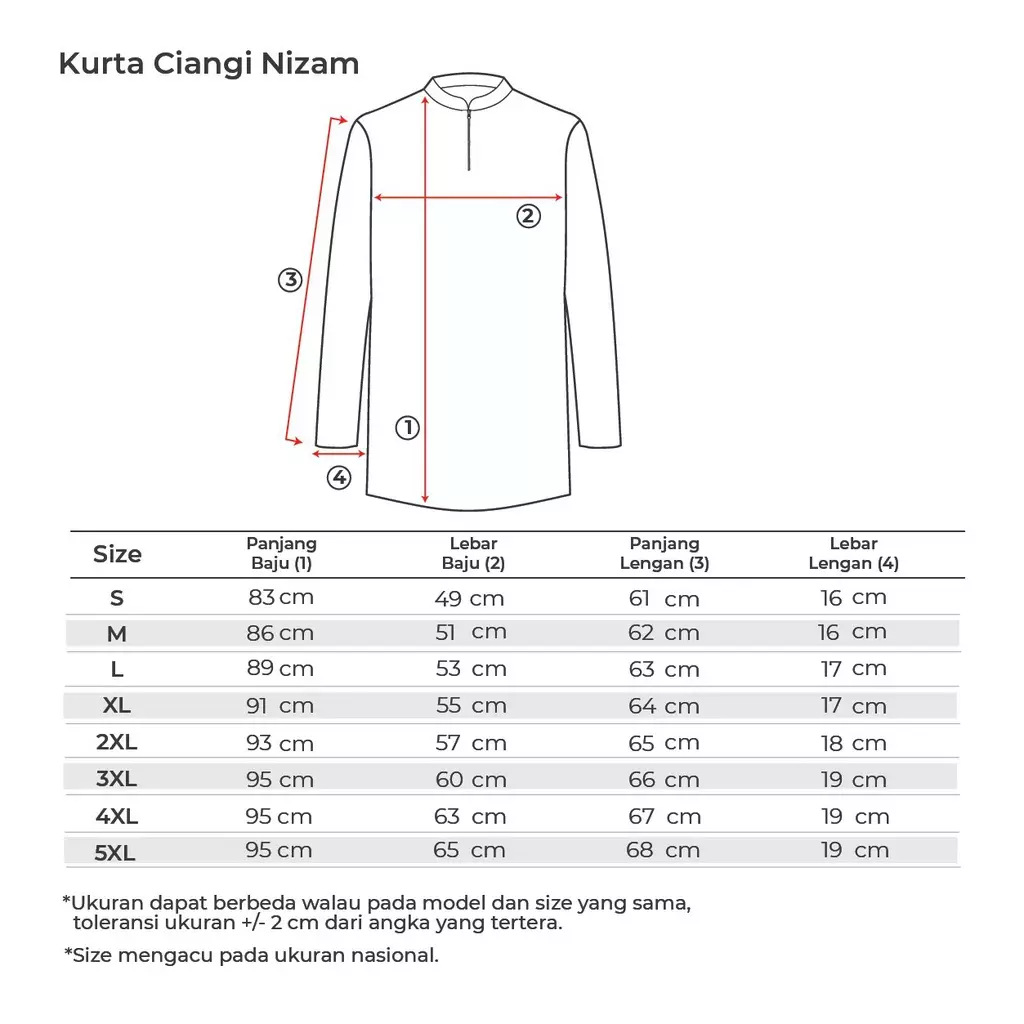 Tiento Nizam Baju Koko 3in1 Kurta Pria Dewasa Muslim Kerah Ciangi Casual Kerja Dry Fit Olahraga Ibadah Salat Lengan Panjang Ramadhan