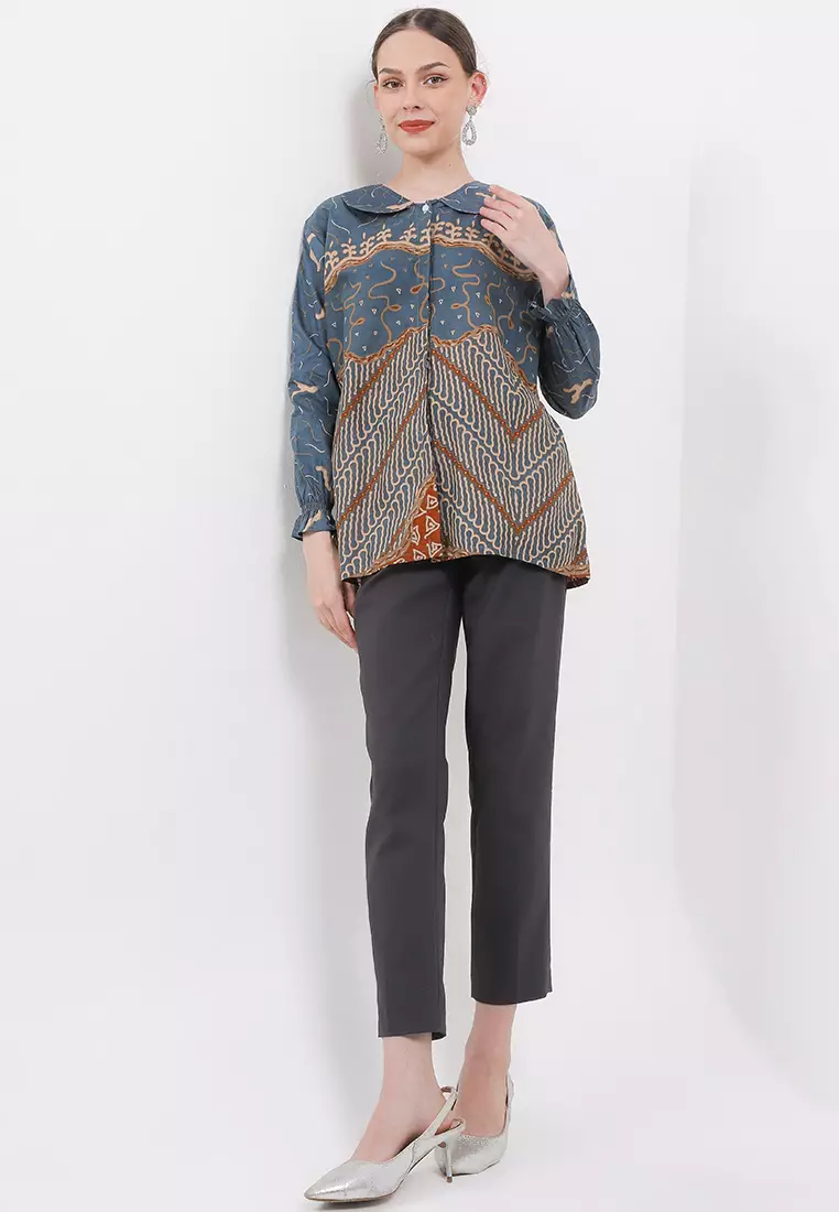Meylika Blouse Batik Premium Wanita Casual Modern