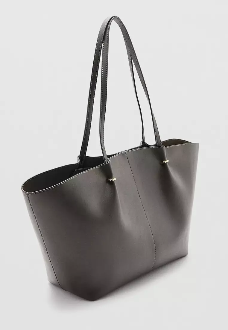 Shopper Bag with Metallic Details