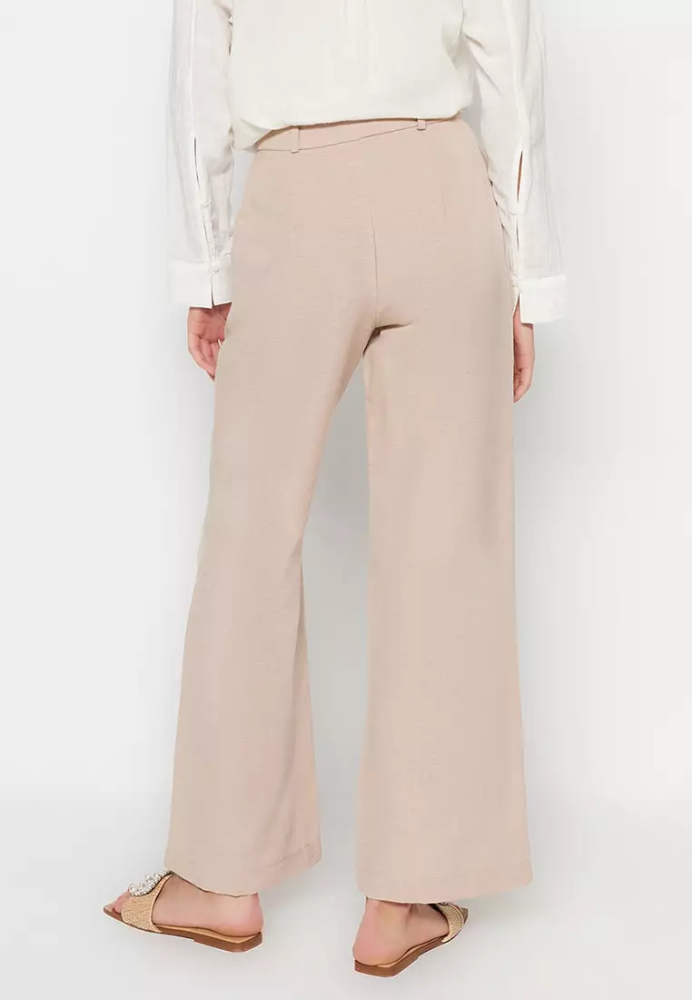 Trendyol Front Stitch Knitted Flare Trousers 2024