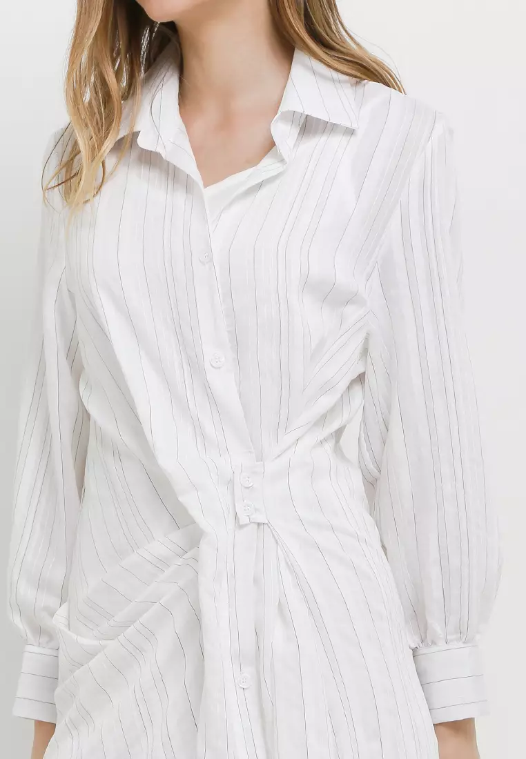 Striped Midi Shirt Dress