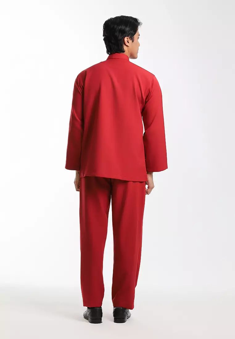 Alain Delon Baju Melayu Cekak Musang Dewasa - 19026001-75Red
