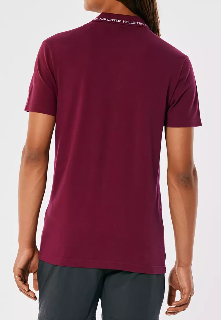 Hollister red polo outlet shirt