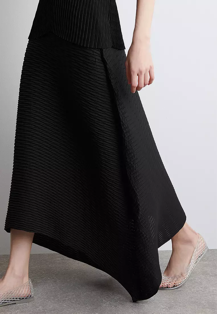 Voluminous Pleated Midi Skirt