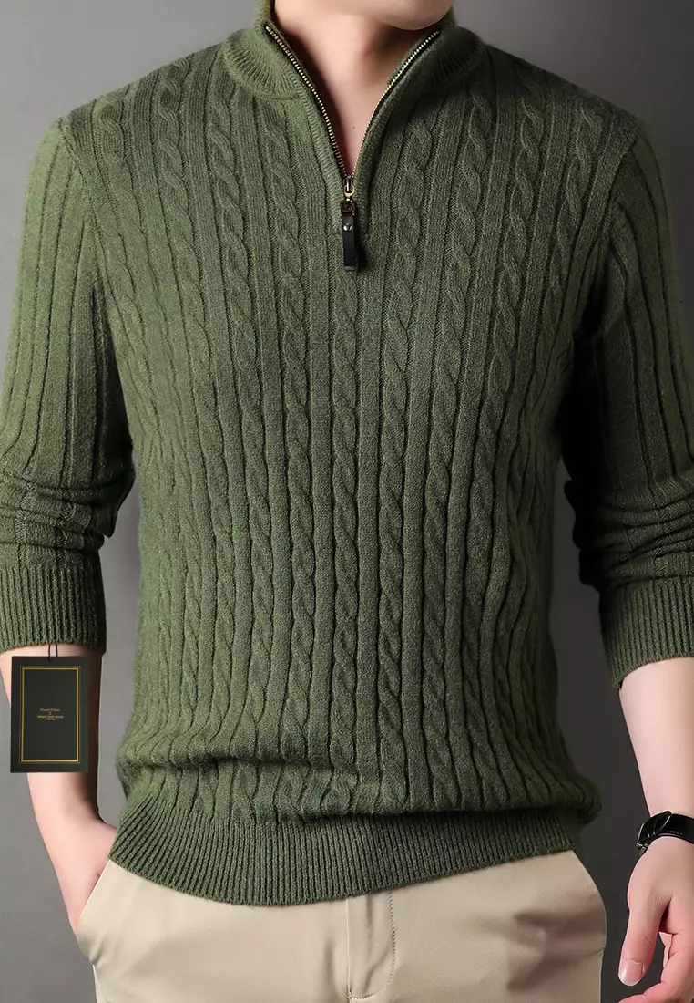 Stand Collar Knitted Sweater BD8511