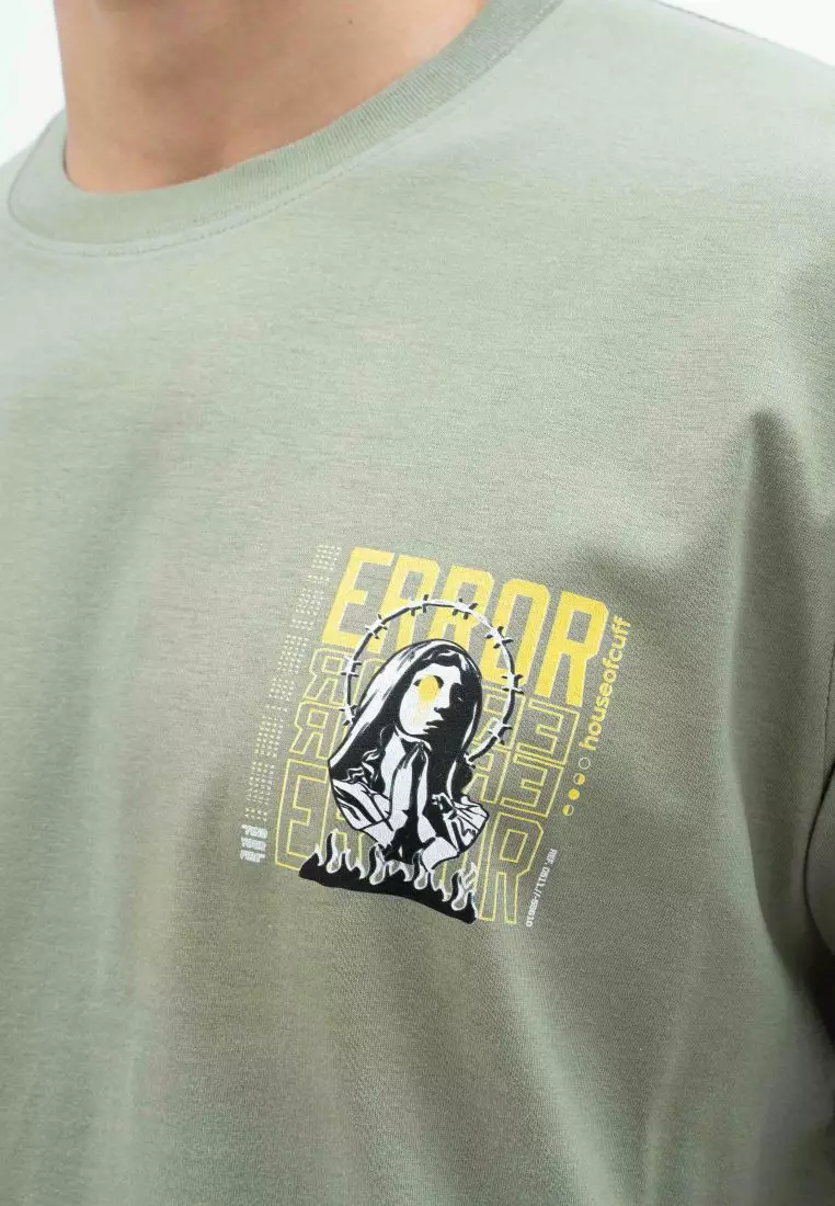 Houseofcuff T-shirt Kaos Motif Error Pendek Sage Green Size S-4XL