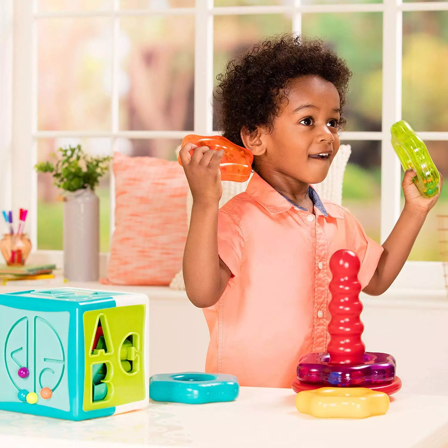 Buy Battat Battat Stacking Rings Shape Sorter Cube Bundle