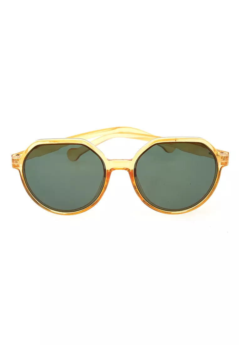Revika Kacamata Wanita Desain Retro Elegan Sunglasess Aksesoris Fashion Material Plastic ORIGINAL - Yellow Green