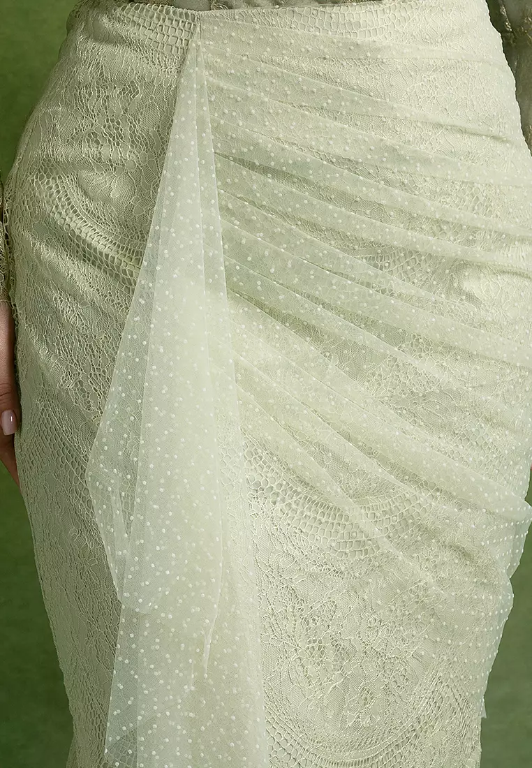 Ella Plus Polka Dot Drape Skirt