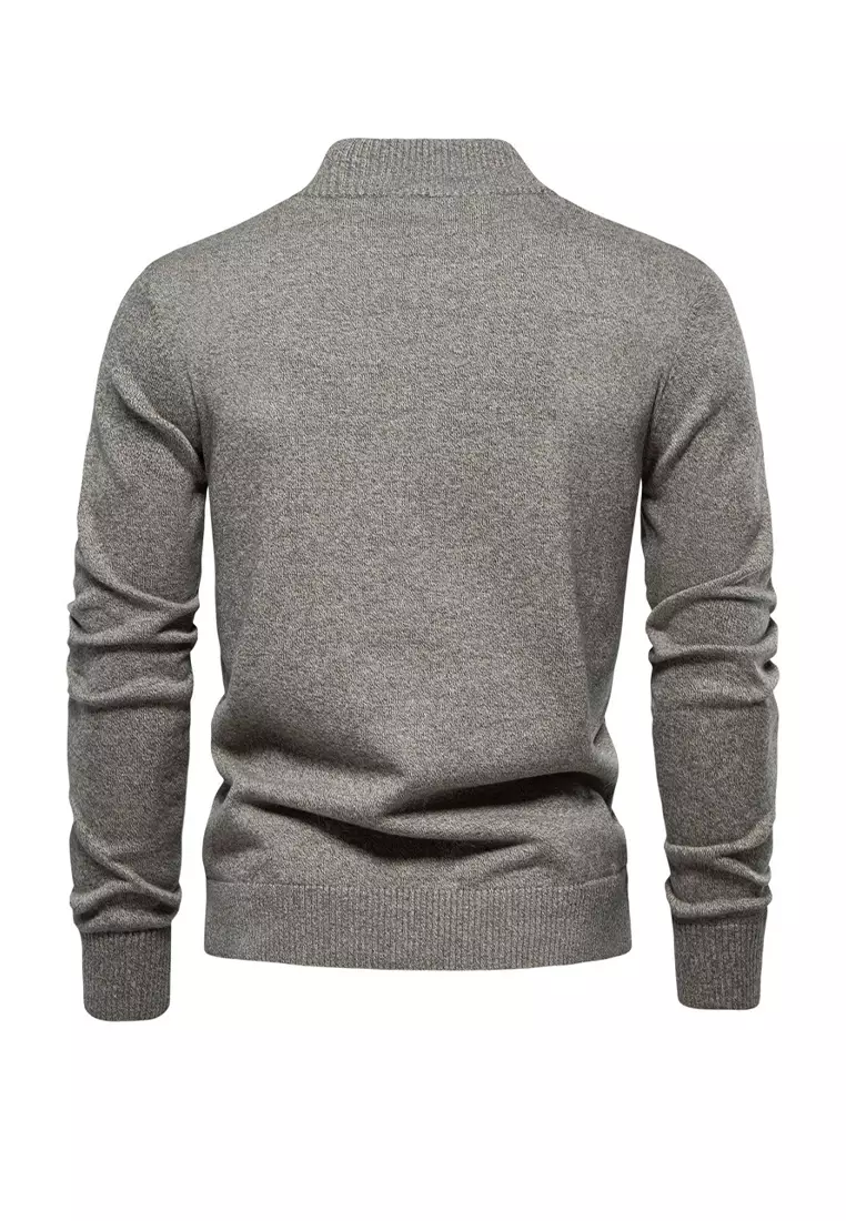 Stand Collar Knitted Cardigan AX-CW61