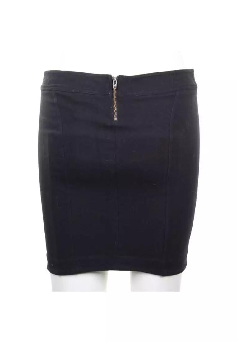 Helmut lang black leather mini skirt discount