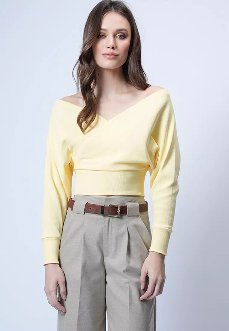 Front Back V-Neck Double Breasted Blouse