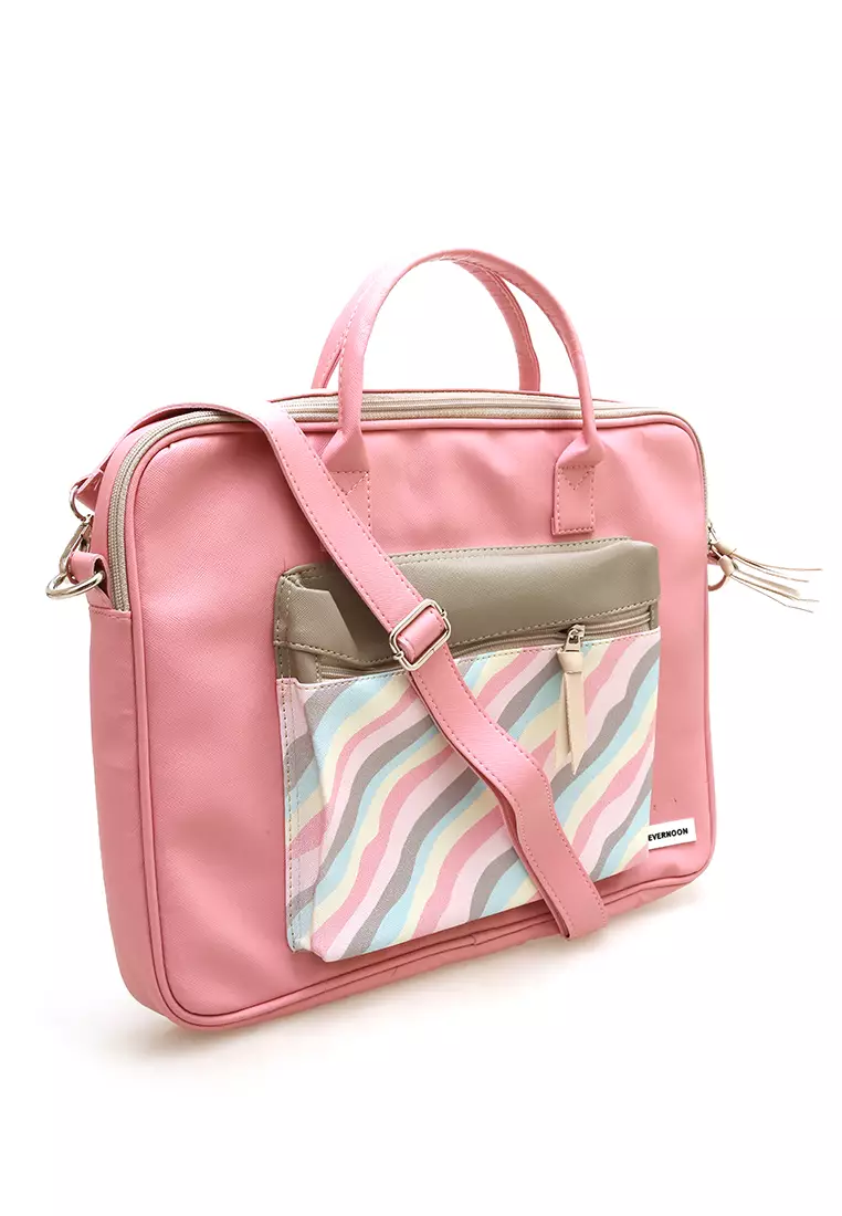 Keysia Tas Laptop Selempang Front Pocket Desain Simple - New Pink