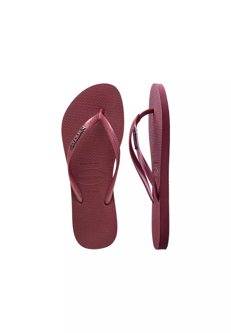 Slim Logo Metallic Flip Flops
