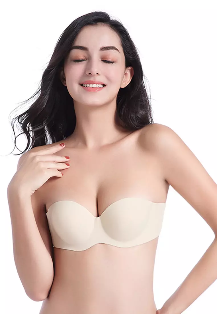 Invisible Strapless Push-Up Bra- Beige