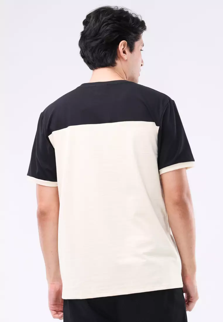 Round Neck Streaky Short Sleeves