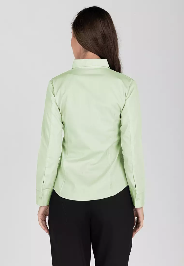 Della Long Sleeve Button Down Office Blouse