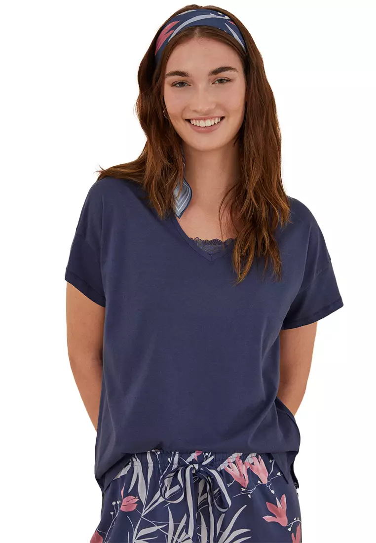 Women's Off Shoulder Semi-Sheer Lace Lingerie Top - Short Sleeves