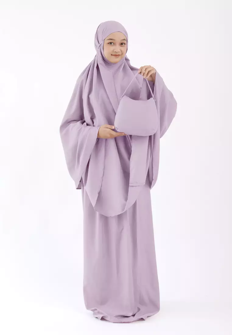 Zelena - Qila Prayer Set | Mukena Rayon Dewasa 2in1 - Purple