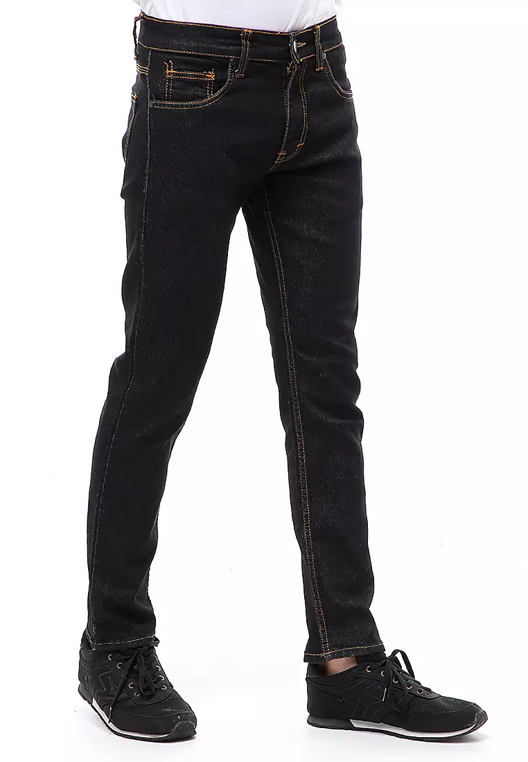 Locko Celana Panjang Pria Skinny Jeans Stylish Material Denim ORIGINAL - Blue Black
