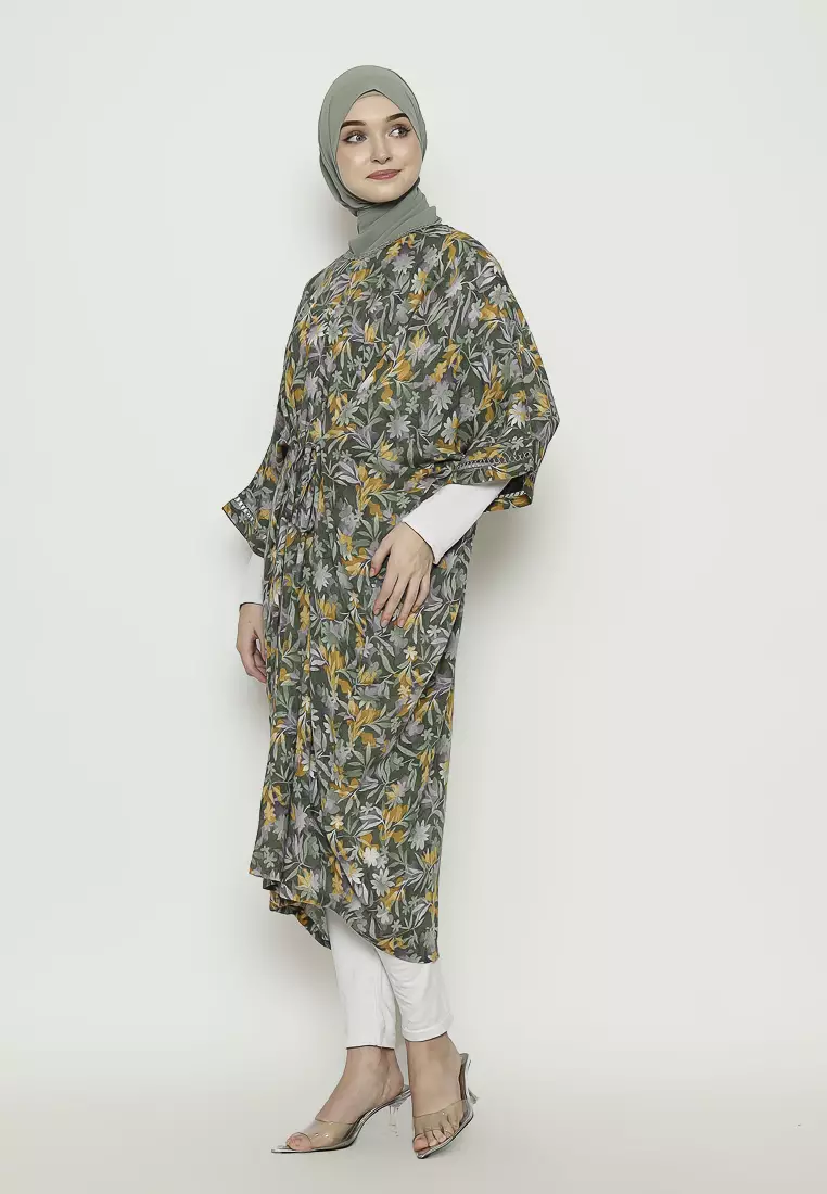 Urban Exchange Dinaya Kaftan Green - Gamis Kaftan Hijau Rayon Warna Green