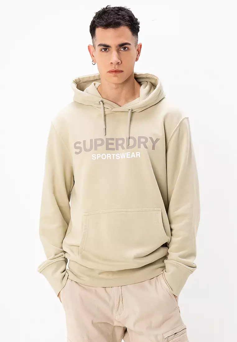 Sweat à Capuche Superdry Sportswear Logo - Couleur Pelican Beige - Taille XL - Coupe Loose Décontractée - 8