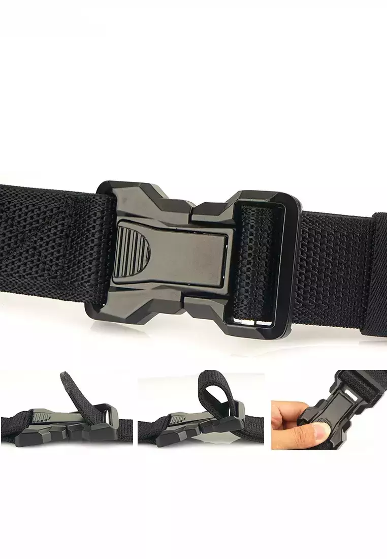 Outdoor Training Nylon Stretch Elastic Braided Quick Buckle Tactical Belt