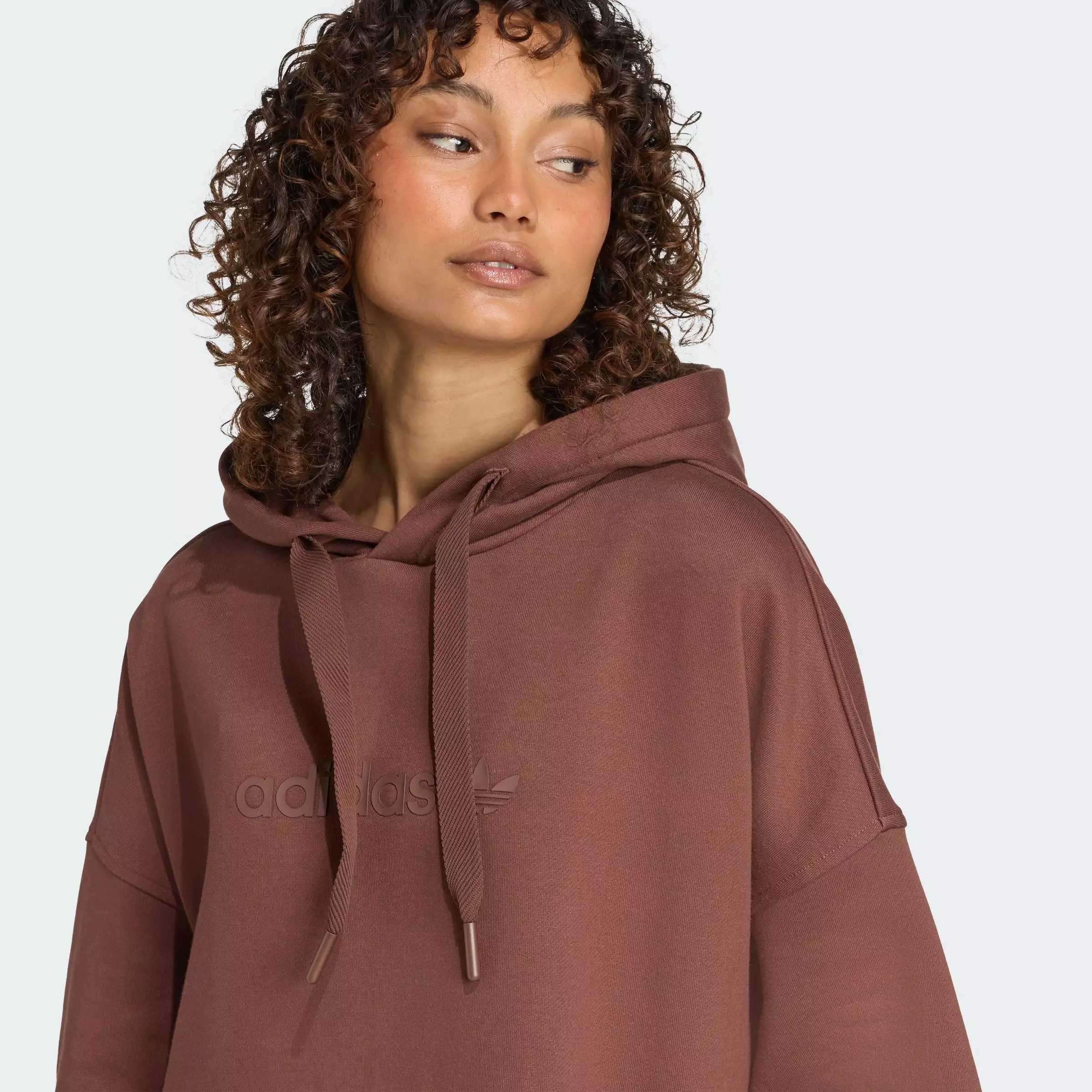 Lifestyle Essentials Linear Hoodie Oversized Women Brown JW1027