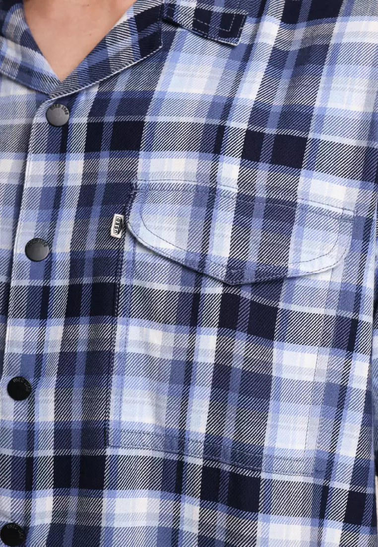 Used 1968 - Ansel Kemeja Pria lengan Panjang Motif Kotak-Kotak