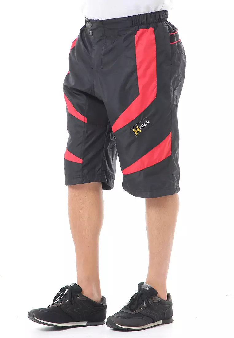 Grissham Celana Pendek Pria Waterproof Short Pants Kasual Comportable Material Parasut ORIGINAL - Black