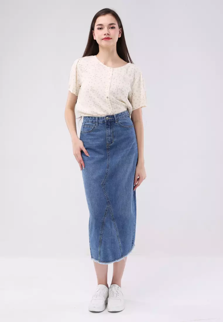 Denim Maxi Skirt Ladies