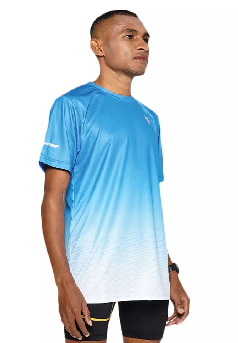Tiento Baju Lari Ringan Jersey Running Anti UV Pria Dry Fit Lengan Pendek Airlite Milkyblue