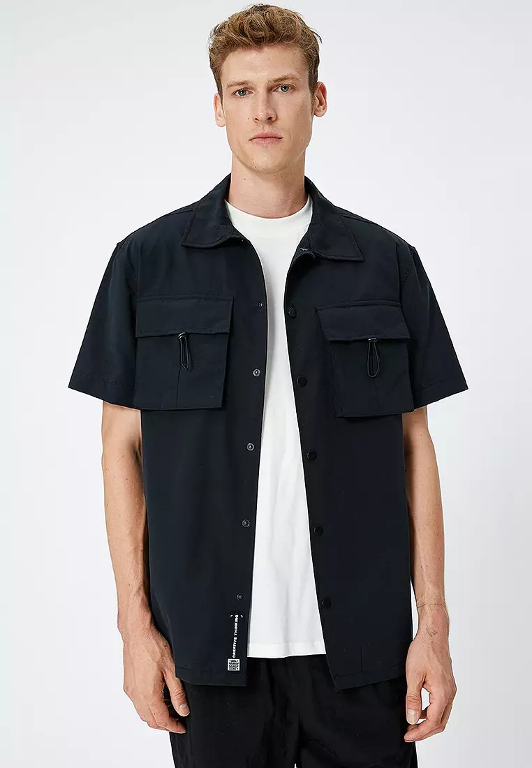 Discount on KOTON  shoes - SKU: Sports Shirt Pocket Detailed Stopper Classic Collar Short Sleeve