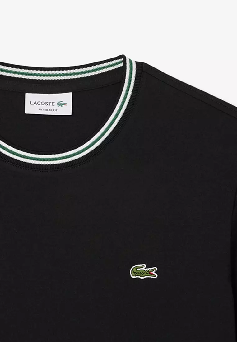 Regular Fit Ribbed Collar Cotton T-Shirt