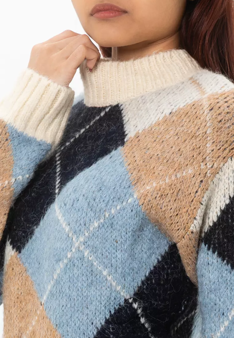 Boxy Pattern Knit Sweater