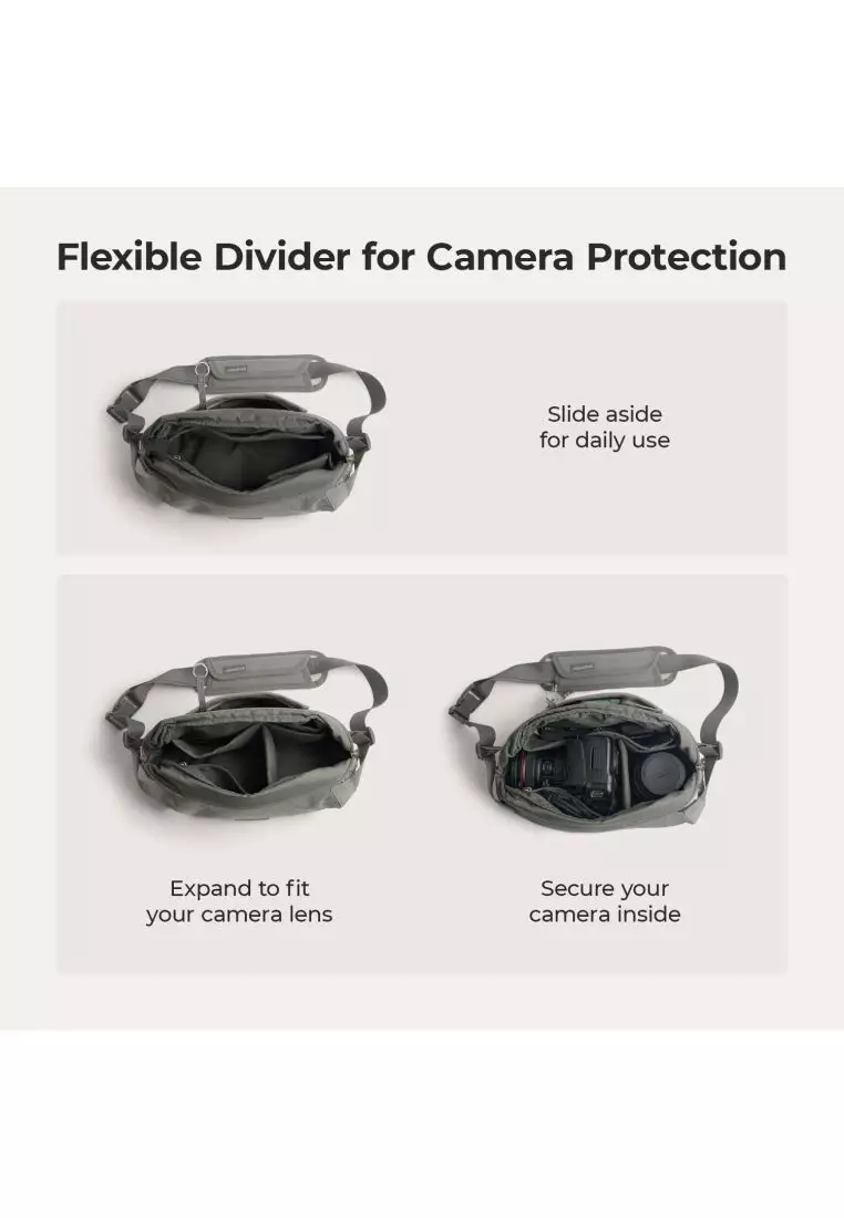 Bagsmart Soar Camera Sling Bag With Tripod Holder 6L (Gray)