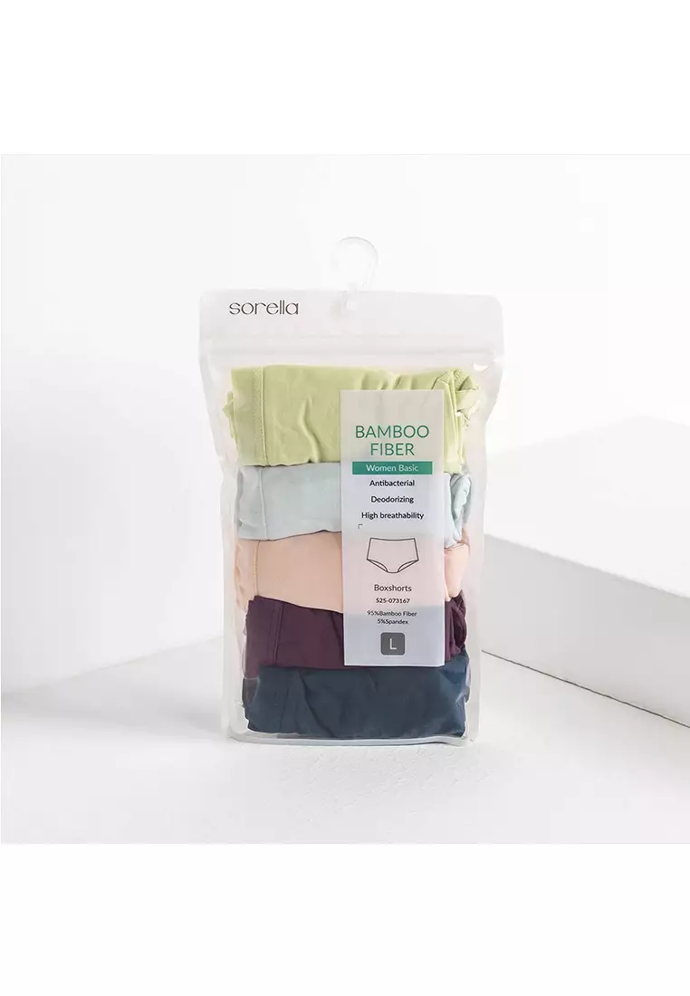 Panty Pack Natural Bamboo Fiber Women Basic Boxshorts S25-73167MX4